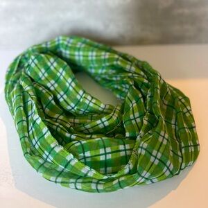 Green Plaid Infinity Scarf